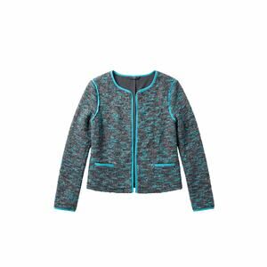 Anthropologie Jersey & Knit Tweed Open Front Jacket